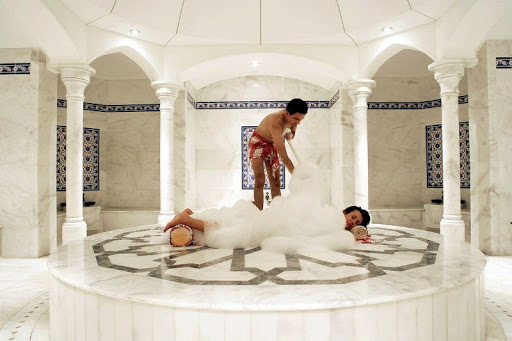 отделка хамам мрамором